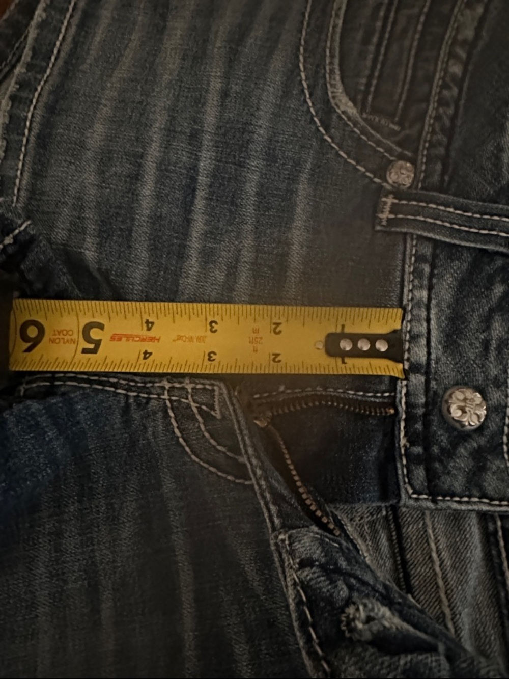 Miss Me Dark Blue Embellished Shorts - 28 - Picture 5 of 5